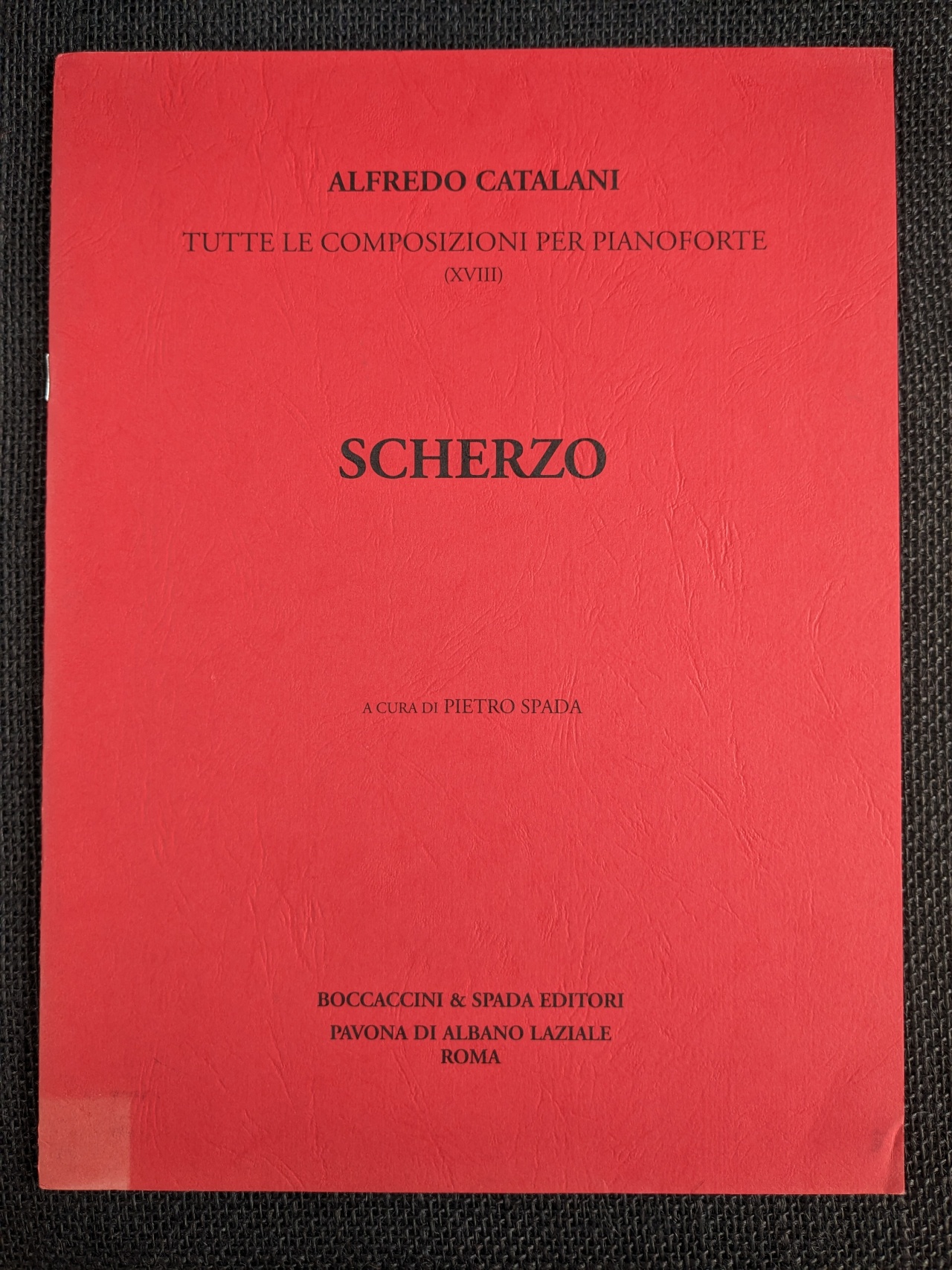 Alfredo Catalani Scherzo Piano Solo Boccaccini & Spada - Click Image to Close
