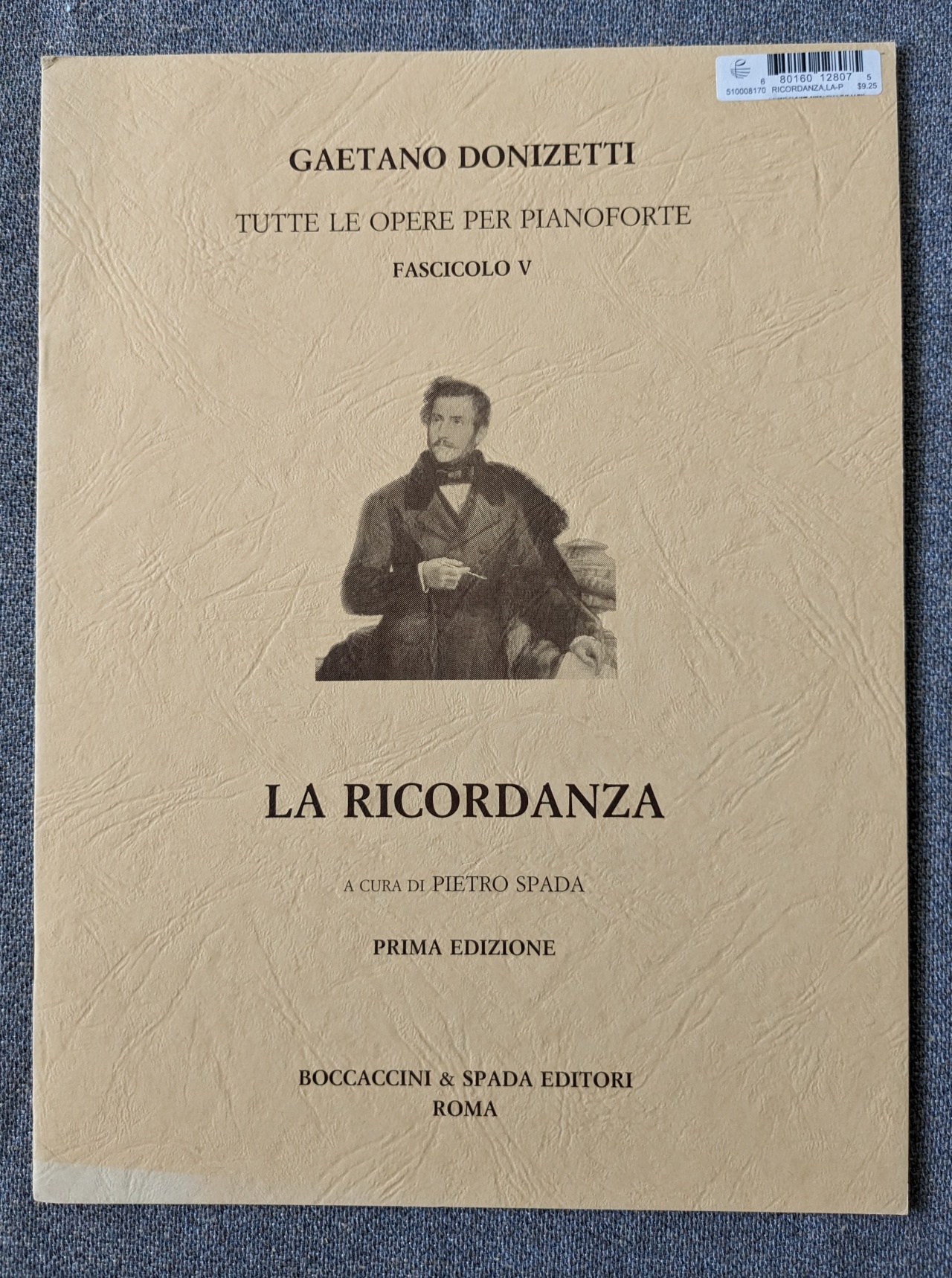 Gaetano Donizetti La Ricordanza Fasc. V Ed. Pietro Spada - Click Image to Close