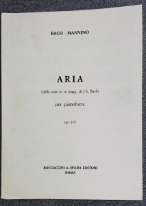 Bach - Mannino Aria From Bach's D Major Piano Op 213 Suite