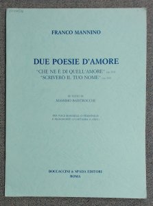 Franco Mannino Due Poesie D'Amore - Massimo Baistrocchi