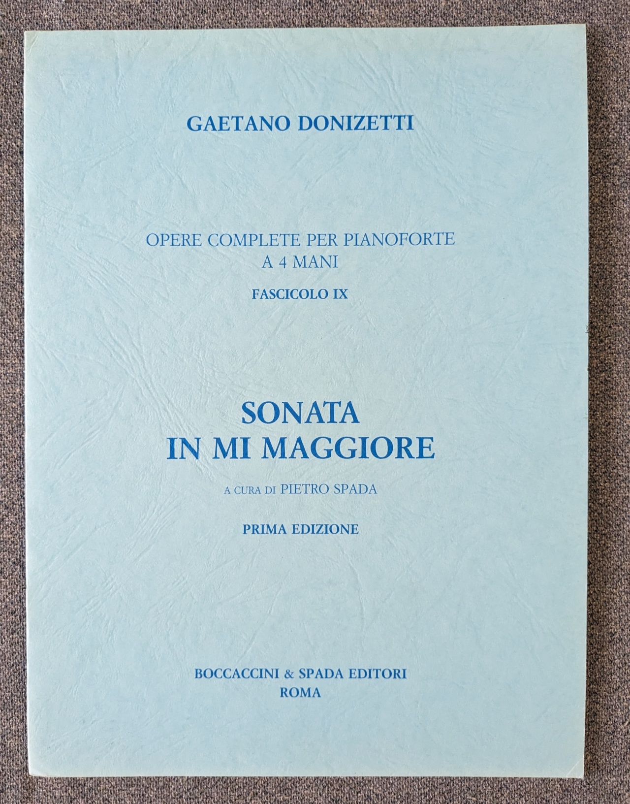 Gaetano Donizetti Sonata E Major BS1039 Boccaccini & Spada - Click Image to Close