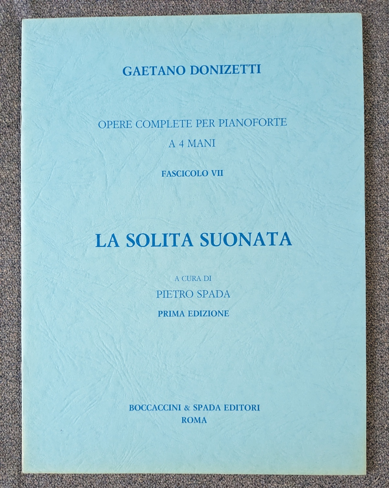 Gaetano Donizetti La Solita Suonata For Four Hands Pietro Spada - Click Image to Close