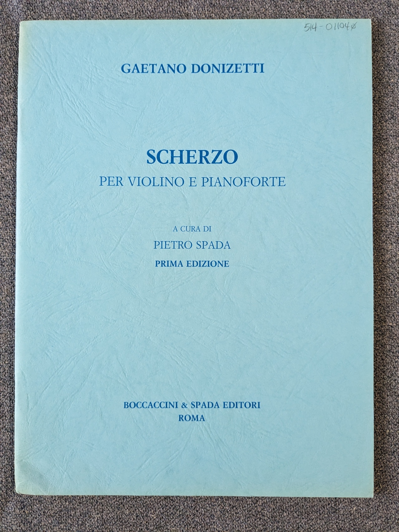 Gaetano Donizetti Scherzo For Violin & Piano Ed. Pietro Spada - Click Image to Close