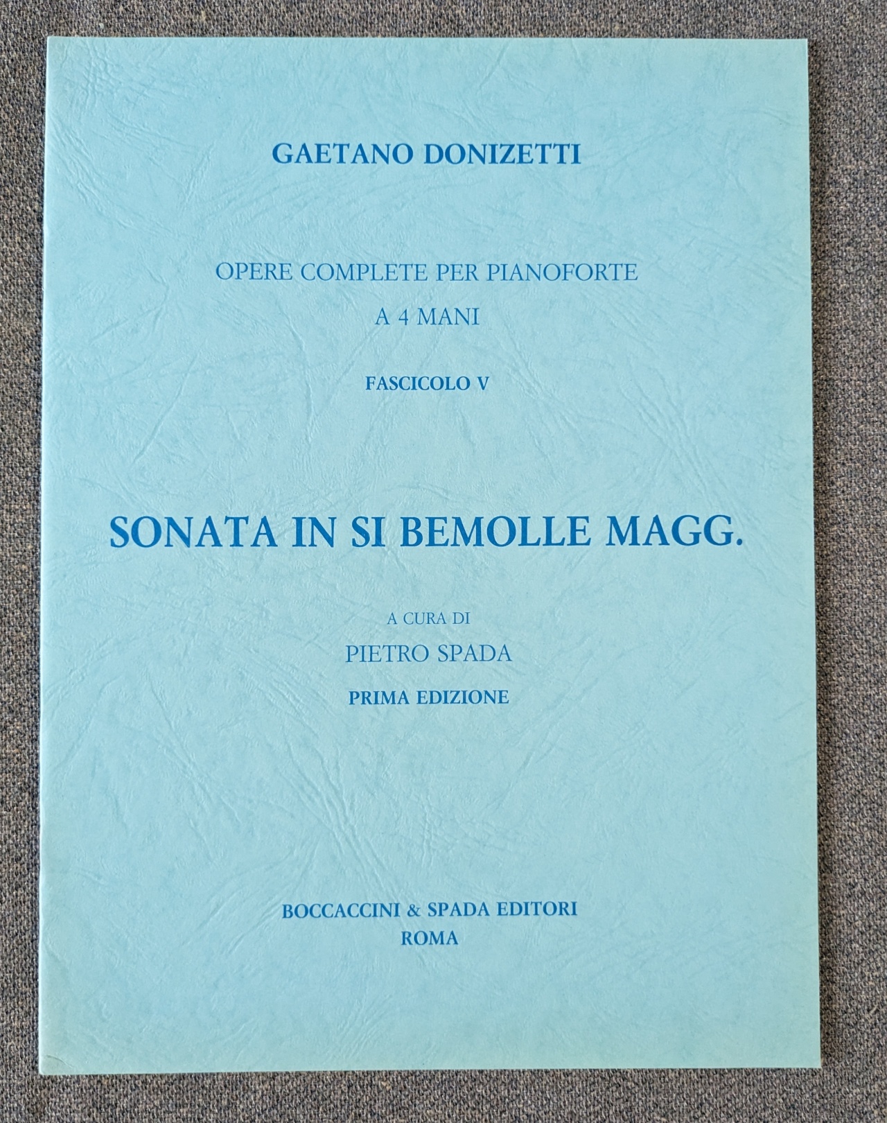 Gaetano Donizetti Sonata In Si Bem Magg (B Flat Maj) 4 Hands - Click Image to Close