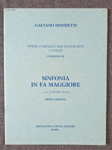 Gaetano Donizetti Symphony In Fa Magg F Major