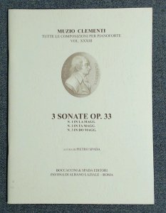 Muzio Clementi 3 Sonate Op 33 A Maj, F Maj, C Maj Pietro Spada