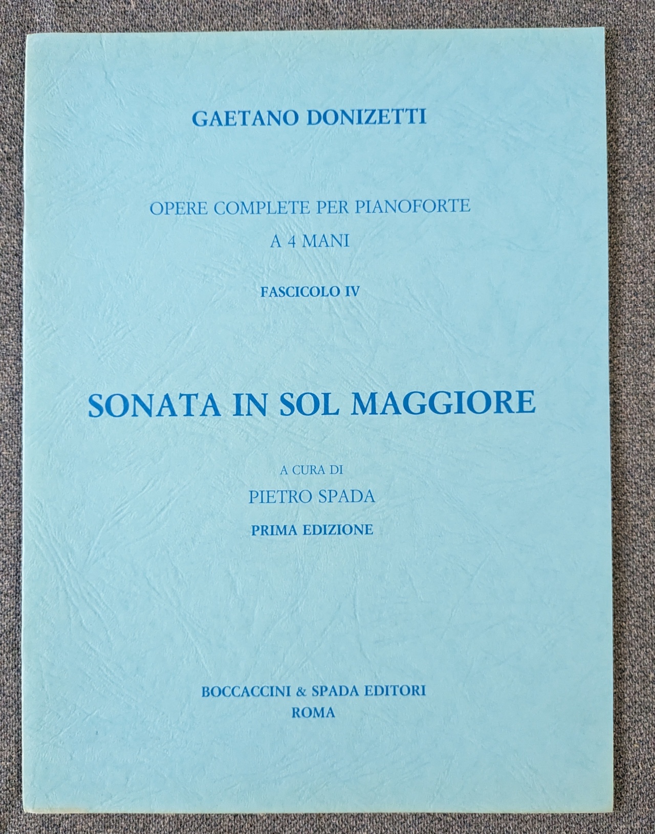 Gaetano Donizetti Sonata In G Major For Piano 4 Hands - Click Image to Close