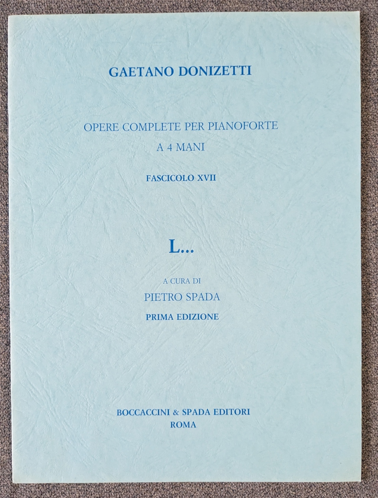 Gaetano Donizetti "L" No 17 - 4 Hands/1 Piano Boccaccini & Spada - Click Image to Close