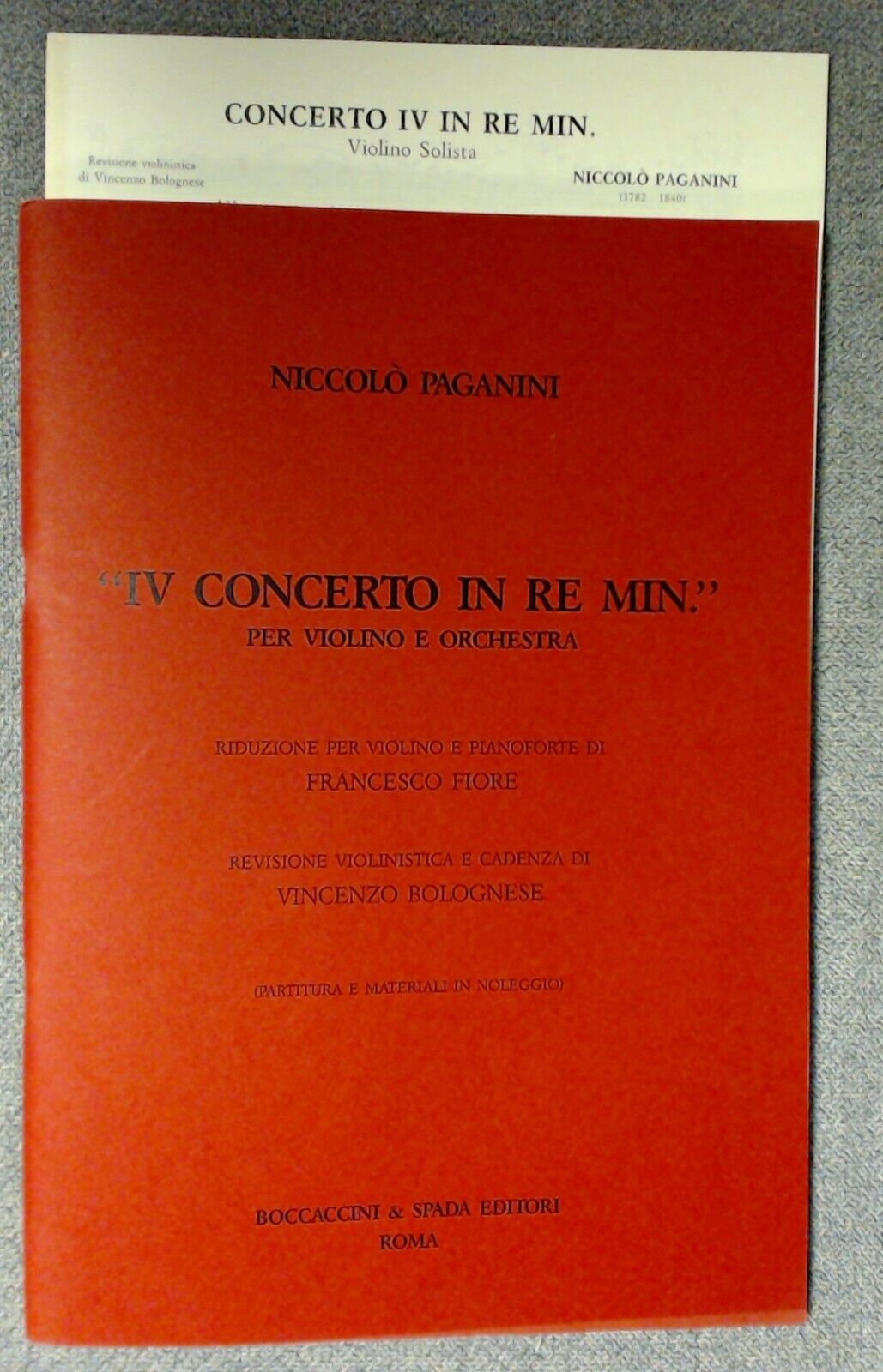 Niccolo Paganini IV Concerto In Re Min D Minor Violin & Orch. - Click Image to Close