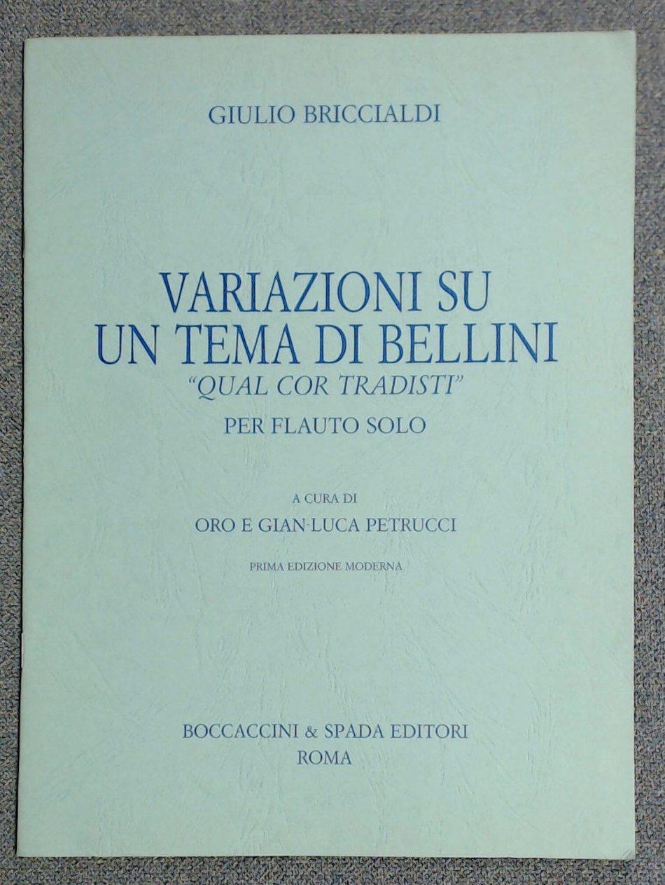 Giulio Briccialdi Variations On A Theme by Bellni Flute Solo - Click Image to Close