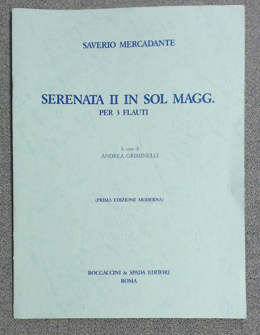 Saverio Mercadante Serenade in G Major For 3 Flutes - Click Image to Close