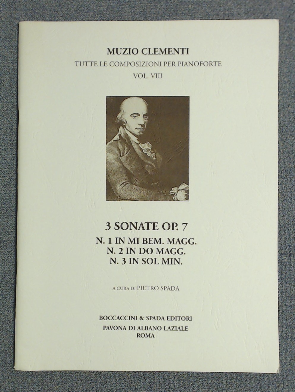 Muzio Clementi 3 Sonatas Op 7 Vol 8 Eb Maj, C Maj, G Min - Click Image to Close