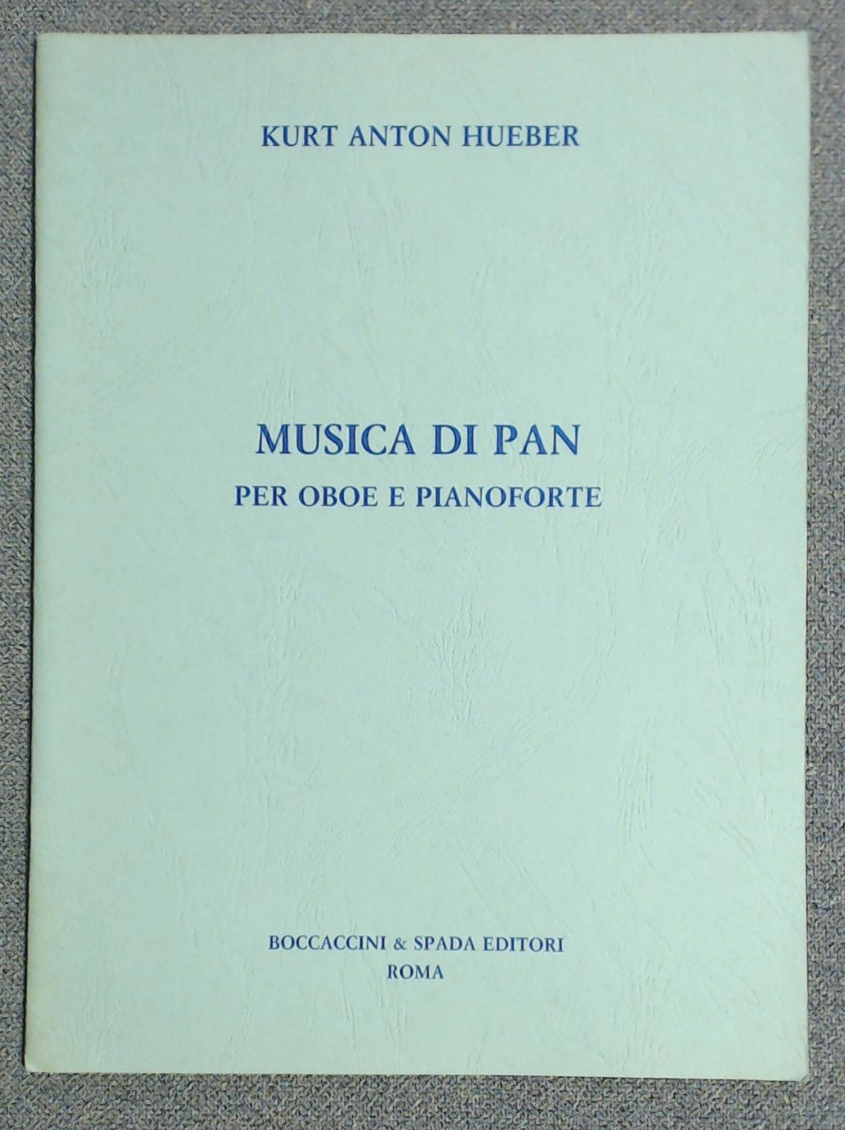 Kurt Hueber Musica Di Pan (Pan Music) For Oboe & Piano - Click Image to Close