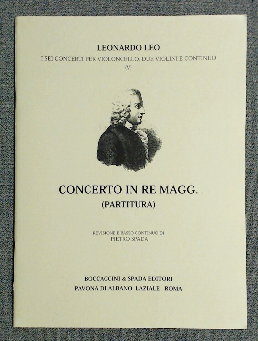 Leonardo Leo Concert In D Major For Cello & 2 Violins - Click Image to Close