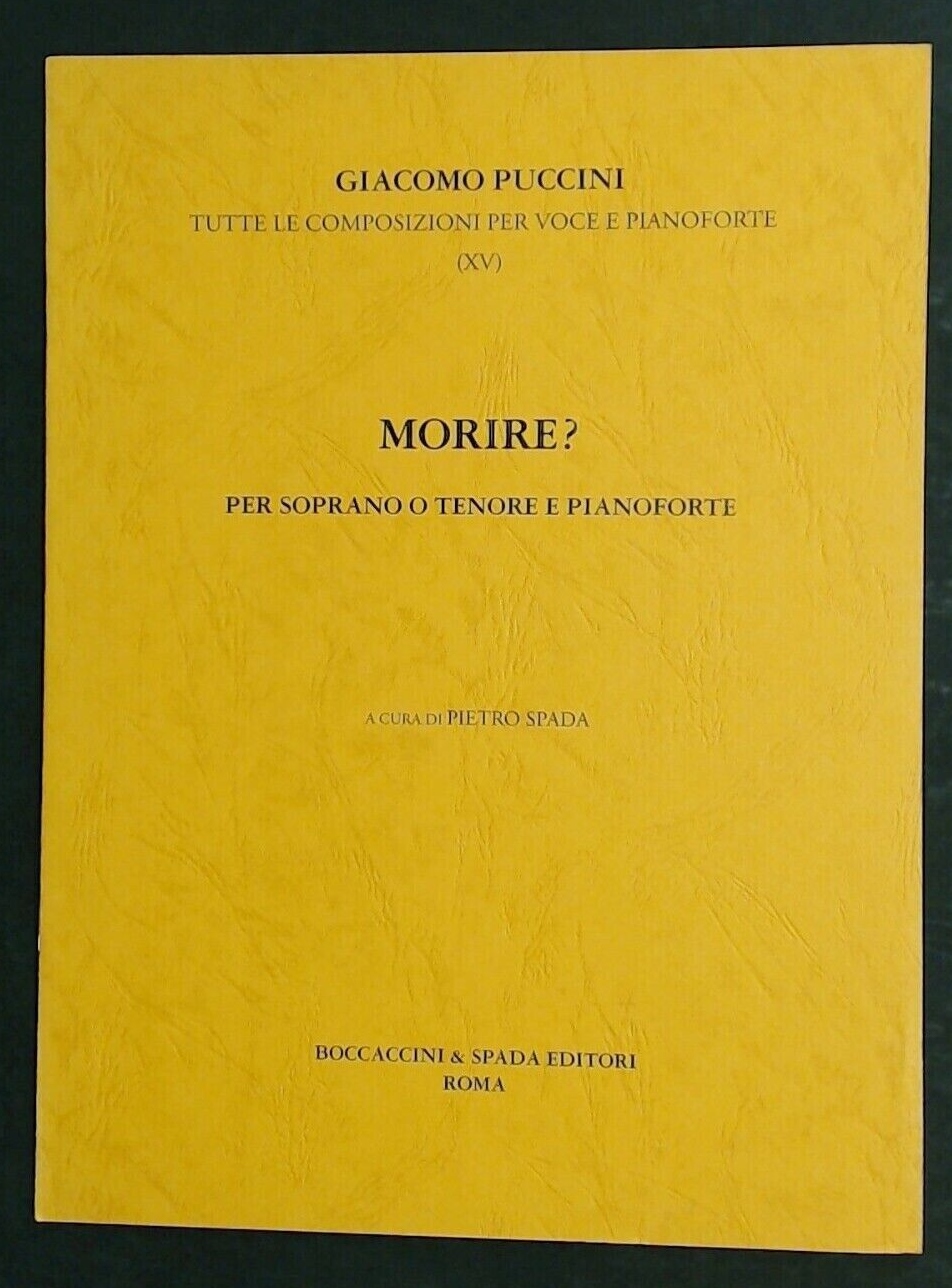 Giacomo Puccini Morire? Soprano and Tenor With Piano - Click Image to Close