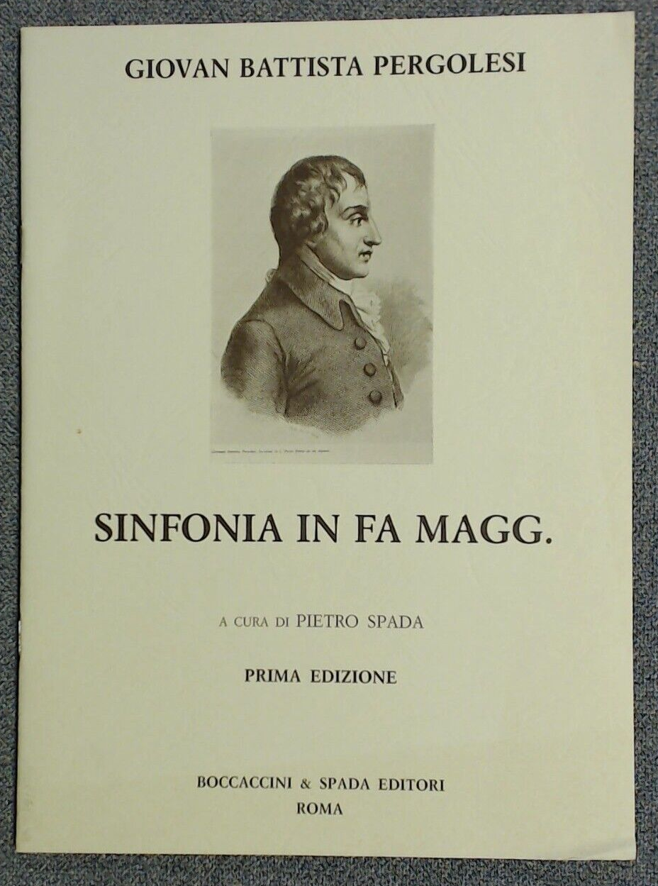 Giovan Battista Pergolesi Symhony In Fa Magg (F Major) - Click Image to Close
