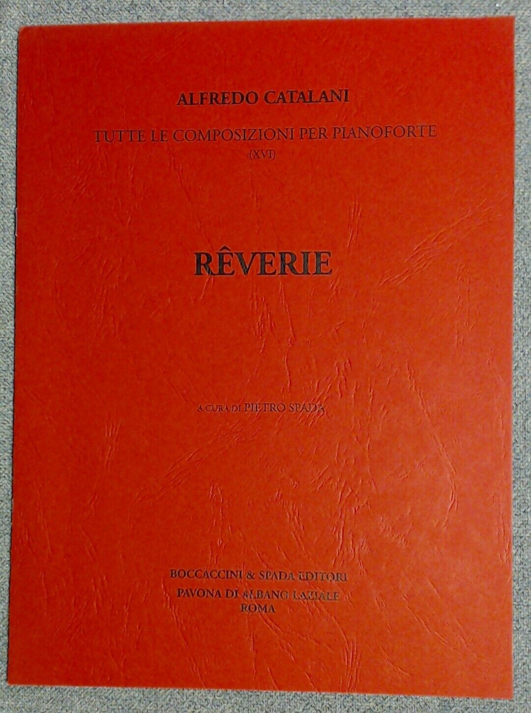 Alfredo Catalani Reverie Piano Edited Pietro Spada - Click Image to Close