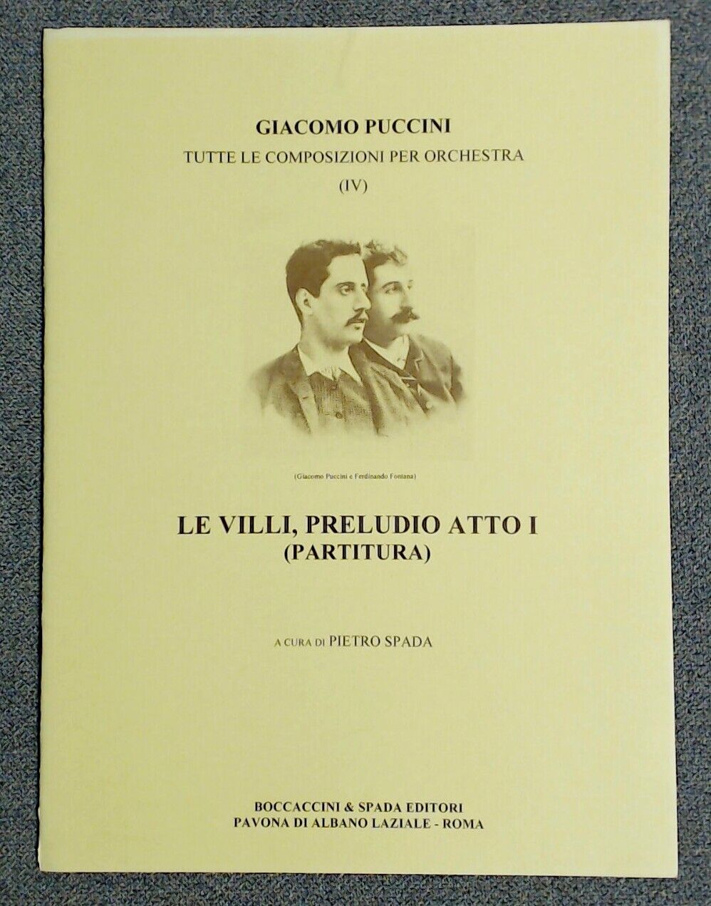 Giacomo Puccini Le Villi Prelude Act 1 Score Soprano Tenor - Click Image to Close